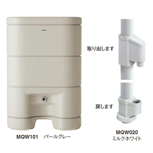 レインセラー150・レインセラー200・雨ためま専科用 たてとい接続キット 色：ミルクホワイト[MQW020]パナソニック製の雨水タンクに 