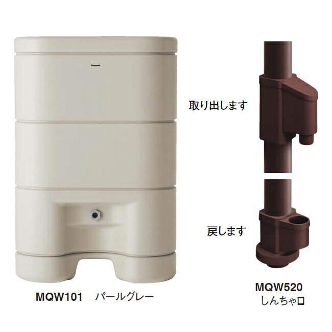 レインセラー150・レインセラー200・雨ためま専科用 たてとい接続キット 色：しんちゃ[MQW520]パナソニック製の雨水タンクに 