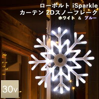 タカショー ローボルト「iSparkle 2Dスノーフレーク ホワイト&ブルー」 ホワイト/ブルー スマホ 30V カーテン クリスマスイルミネーション ライト 電飾 屋外用 室内可 庭 2D 平面 取付け iSparkle 連結 Bluetooth