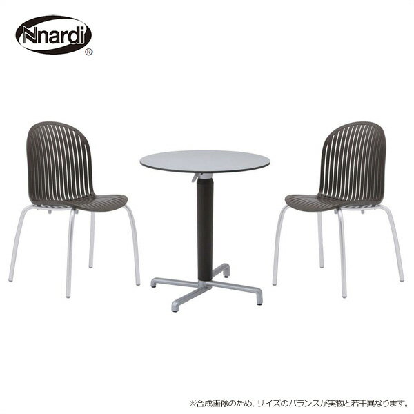 タカショー　ガーデンテーブル3点セット　「スクード カフェテーブルセット　ニンフィア」　ホワイト/..