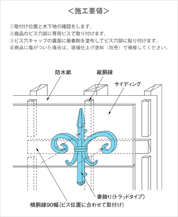 くらしのもりの妻飾り 「エレガントタイプ」 ブラック 装飾部材 外壁材 壁掛け RE525R1 南欧スタイル ケイミュー／KMEW｜アングル3