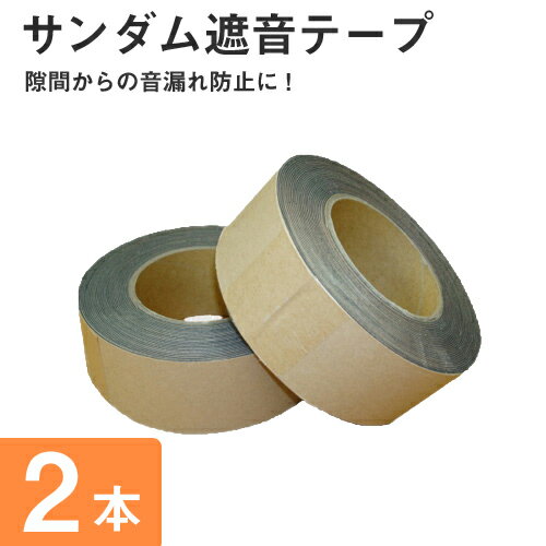 サンダム遮音テープ（防音テープ）　2本セット [0.7mm×50mm×10M] 防音工事の隙間処理やDIYの防音工事に..