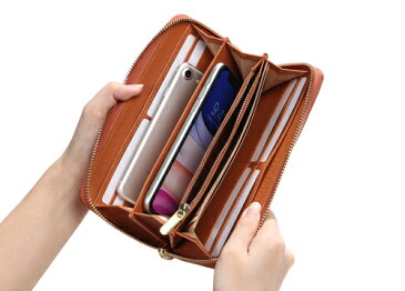 長財布 財布 レディース メンズ 本革 牛革 革 レザー オイルレザー 色 ライトブラウン ウォレット ラウンドファスナー サイフ シンプル 使いやすい おしゃれ かわいい ブランド 人気 おすすめ コンパクト 薄い 大容量 スムーズな開閉 ギフトボックス付 20×11cm