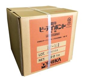 鹿印ピーアイボンド TP－111　20kg 用途詳細・特徴 構造用・造作用集成材、木質材料の接着、速乾性 使用用途 　積層用／CLT用 主成分 　水性高分子イソシアネート系 使用時配合 TP-111/H-3M=100/15 代表粘度(Pa・s) 10 不揮発分(%) 60 PH 6.4 【　↓　架橋剤はこちら！】 架橋剤　3kg 架橋剤　150g 【　↓　1kg入りはこちら！】 1kg鹿印ピーアイボンド TP－111