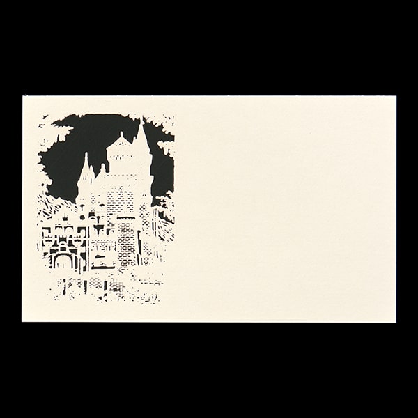 山櫻 名刺 4号 切り絵 城 0.196mm厚 PPケース 50枚入 1個 / 名刺用紙 名刺サイズ レーザー加工 無地 印刷 印刷用紙 自作 手作り オリジナル 名刺作成 カード 紙 両面 ショップ メッセージ カード シンプル 無地 名刺サイズ 00103111-0001