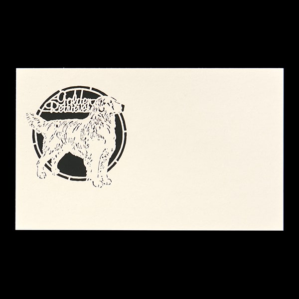 山櫻 名刺 4号 切り絵 動物 イヌ 0.196mm厚 PPケース 50枚入 1個 / 名刺用紙 名刺サイズ レーザー加工 無地 印刷 印刷用紙 自作 手作り オリジナル 名刺作成 カード 紙 両面 メッセージ カード シンプル 無地 名刺サイズ 00103154-0001