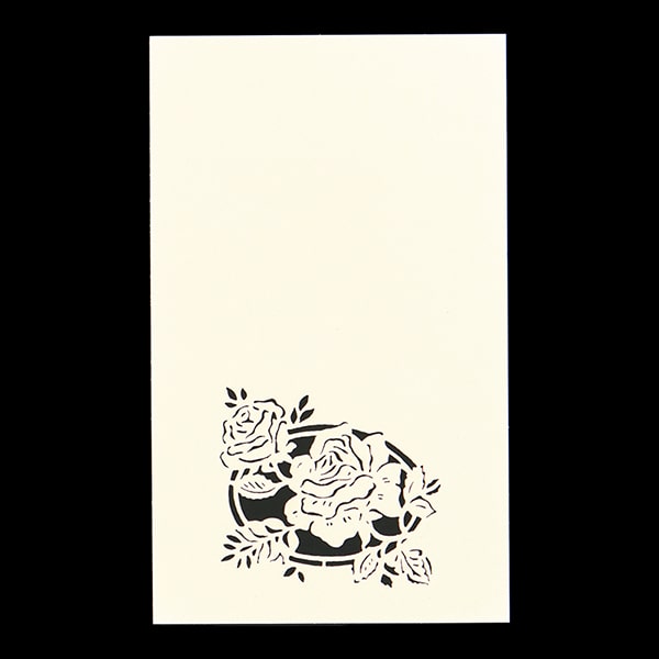 山櫻 名刺 4号 切り絵 バラ 0.196mm厚 PPケース 50枚入 1個 / 名刺用紙 名刺サイズ レーザー加工 無地 印刷 印刷用紙 自作 手作り オリジナル 名刺作成 カード 紙 両面 ショップ メッセージ カード シンプル 無地 名刺サイズ 00103122-0001