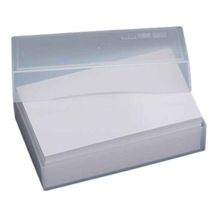 [ケース販売] 山櫻 名刺 4号 ニューミラー ホワイト 0.255mm厚 プラ箱 100枚入 10個 / 名刺用紙 名刺サイズ 白 光沢 無地 印刷用紙 自作 手作り オリジナル 名刺作成 カード 紙 両面 メッセージ カード シンプル 名刺サイズ 00102063-0010