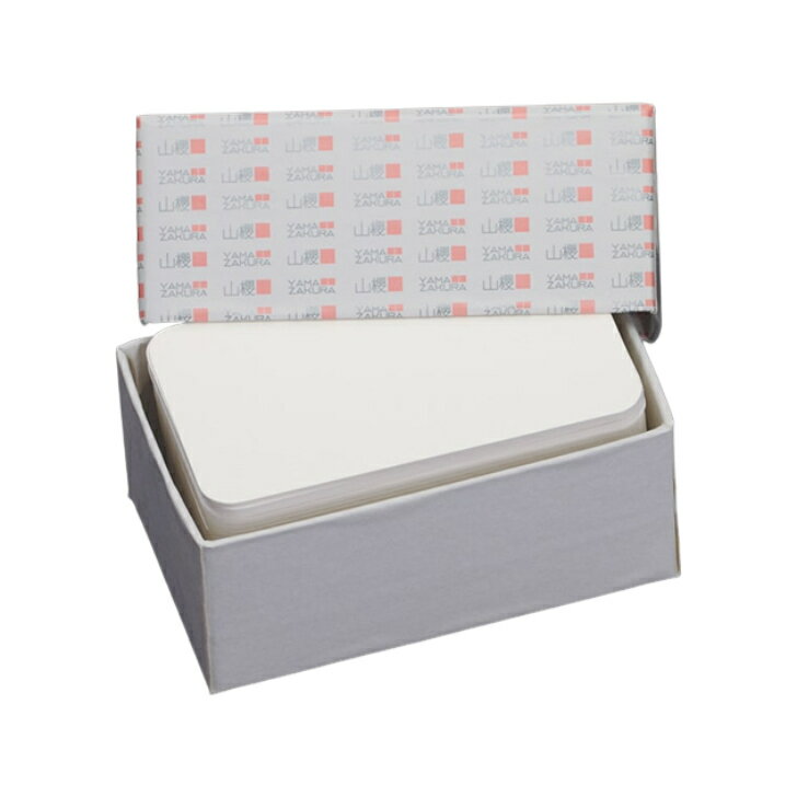 山櫻 名刺 小型4号 白桜 0.355mm厚 カド丸 貼箱 100枚入 1個 / 小型名刺 名刺用紙 39×70mm 白 無地 印刷 印刷用紙 自作 手作り オリジナル 名刺作成 カード 紙 素材 両面 ショップ メッセージ カード シンプル 無地 名刺サイズ 00125011-0001