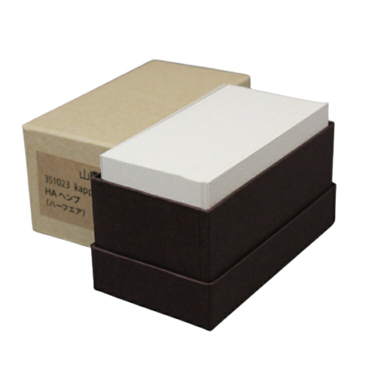 山櫻 名刺 4号 kappan ハーフエア ヘンプ 0.420mm厚 貼箱 100枚入 1個 / 活版印刷用 名刺用紙 名刺サイズ ナチュラル 無地 00351023-0001