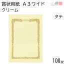山櫻 賞状用紙 A3ワイド 縦長 クリームCoC 100枚 / 436×306mm 横書き 鳳凰枠 RT 表彰状 感謝状 証書 社内表彰 皆勤賞 認定証 大会 コンテスト コンクール イベント 手作り 無地 00801211-0100