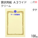 山櫻 賞状用紙 A3ワイド 縦長 マーク用 クリームCoC 100枚 / 436×306mm 横書き 鳳凰枠 RTM 表彰状 感謝状 証書 社内表彰 皆勤賞 認定証 大会 コンテスト コンクール イベント 手作り 無地 00801231-0100