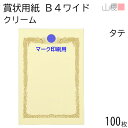 山櫻 賞状用紙 B4ワイド 縦長 マーク用 クリームCoC 100枚 / 390×266mm 横書き 鳳凰枠 RTM 表彰状 感謝状 証書 社内表彰 皆勤賞 認定証 大会 コンテスト コンクール イベント 手作り 無地 00801235-0100