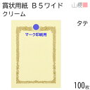 山櫻 賞状用紙 B5ワイド 縦長 マーク用 クリームCoC 100枚 / 266×195mm 横書き 鳳凰枠 RTM 表彰状 感謝状 証書 社内表彰 皆勤賞 認定証 大会 コンテスト コンクール イベント 手作り 無地 00801236-0100