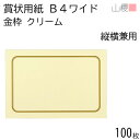 山櫻 賞状用紙 B4ワイド 縦横兼用 金枠 クリームCoC 100枚 / 角丸四角枠 390×266mm RG 表彰状 感謝状 証書 社内表彰 皆勤賞 認定証 大会 コンテスト コンクール イベント 手作り 無地 00801295-0100