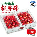 さくらんぼ 紅秀峰 バラ詰め1kg(500g×2パック) Lサイズ以上 山形県産 送料無料