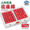 さくらんぼ 佐藤錦 並び詰め700g(350g×2パック) Lサイズ以上 山形県産 送料無料
