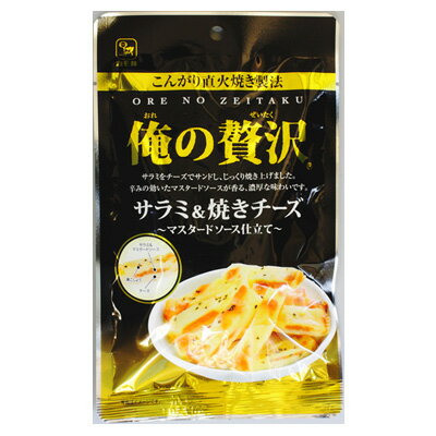 【俺の贅沢 サラミ&焼きチーズ~マスタードソース仕立て~/41g(カモ井食品)】おつまみ オツマミ 珍味 サラミ カルパス チーズ 焼きチーズ