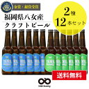 【送料無料】銀賞 受賞！クラフトビール 飲み比べ 2種 12本 詰合せセット（ピルスナー・IPA）福岡 八女 地ビール クラフト ビール お酒 お試しセット 飲み比べセット ギフトセット【バレンタインデー ホワイトデー】八女ブルワリー