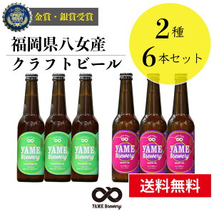 【送料無料】 銀賞 受賞！クラフトビール 飲み比べ 2種 6本 詰合せセット（フルーツビール・IPA）福岡 八女 地ビール クラフト ビール お酒 お試しセット 飲み比べセット ギフトセット【バレンタインデー ホワイトデー】八女ブルワリー