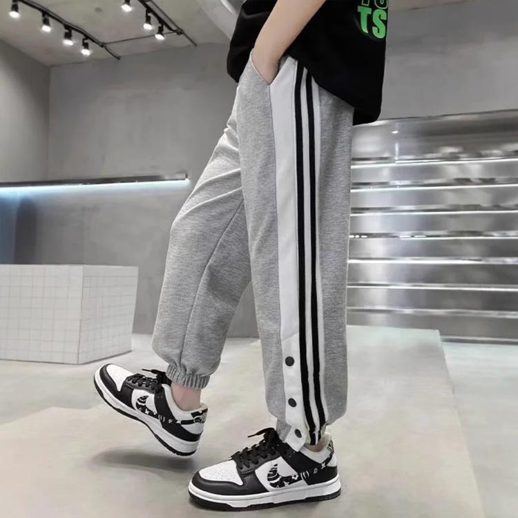 ジャージパンツ バスケパンツ キッズ 裾ボタン 男の子 ジュニア ジャージ 下 バス...