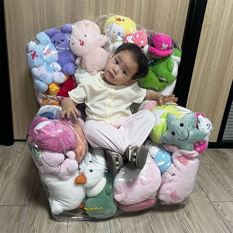ぬいぐるみ収納 ビーンバッグ ソファー キッズ 子供用 椅子 ソファ ローソファー 透明 おもちゃ 収納チェア ローソファ フロアソファー 防水 防塵 防湿 防カビ フロアソファ コンパクトソファ 座椅子 折りたたみ椅子 折りたたみイス 収納 ぬいぐるみ収納 収納ボックス [3]