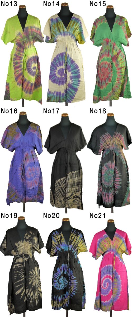 【メール便可】タイダイ　ロング丈　ワンピース　レーヨン素材　34 2