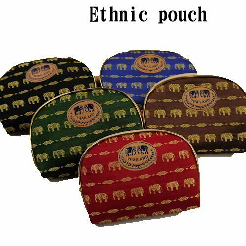 【メール便可】【New】エスニック ワンポイント象さん 象さん柄 ポーチ 財布