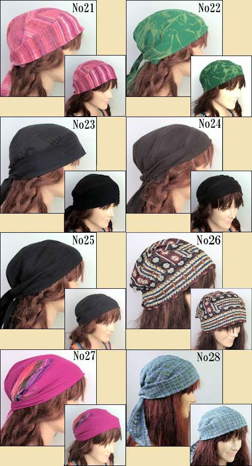 【メール便可】バンダナキャップ 　チェンマイコットン ターバン　帽子