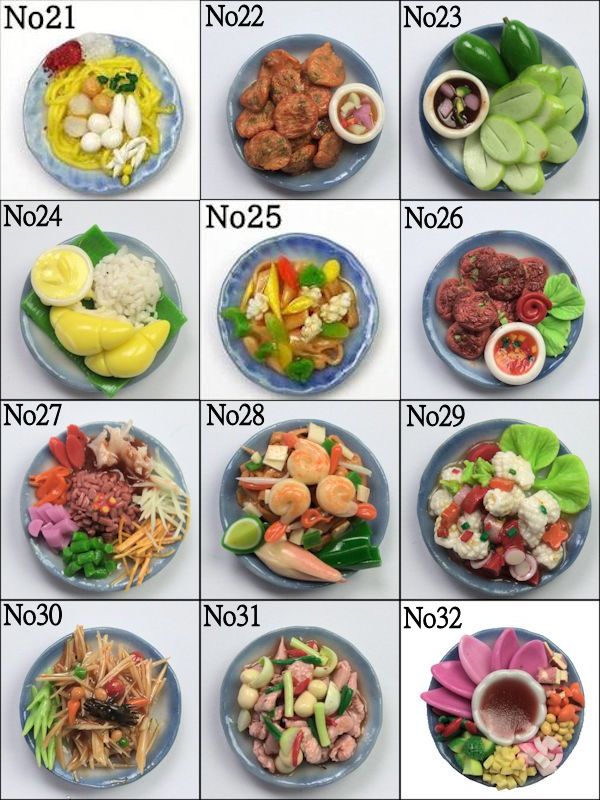 【メール便可】ミニチュアフード タイ料理 お皿 直径約3cm [2]