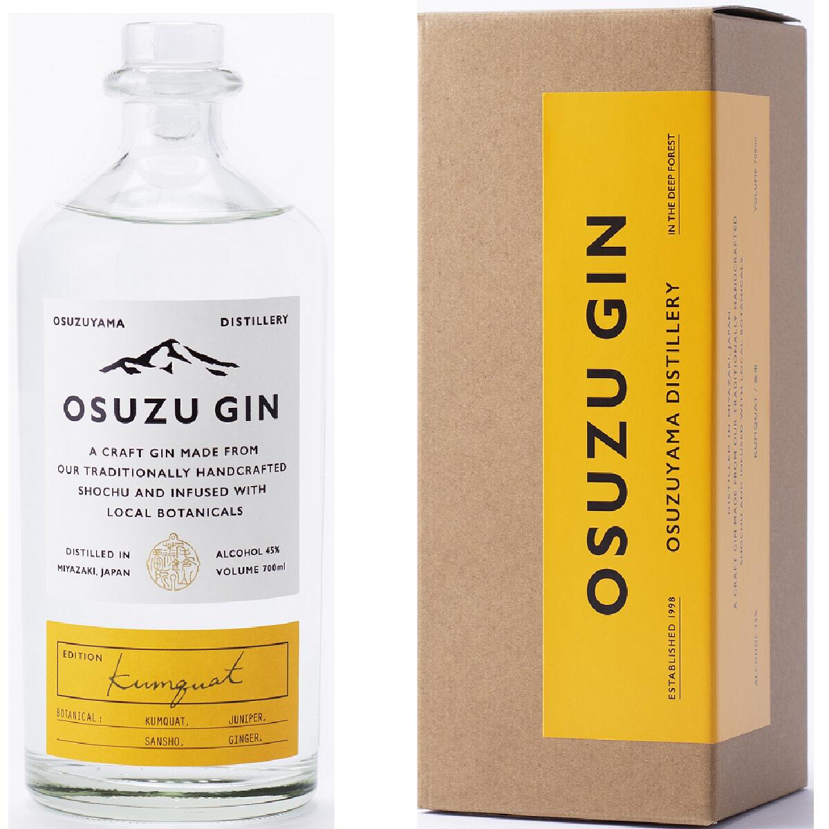 【ジン】OSUZU GIN 金柑 700ml 45度 オスズジン 尾鈴山蒸留所 黒木本店 中々 百年の孤独 山ねこ 山猿 kumquat きんかん 金冠