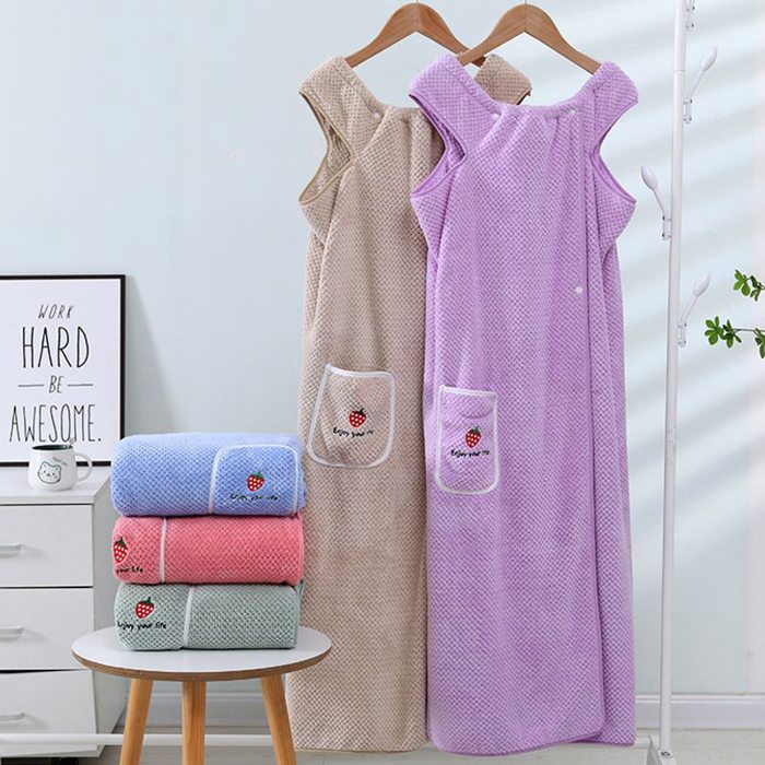 着るバスタオル バスタオル レディース タオル ラップタオル 大きいサイズ 体型カバー 大判 可愛い 刺繍 バスローブ 吸水 速乾 母の日 お風呂上り ルームウエア プール スイミング 海水浴 温泉 プレゼント おしゃれ 新生活 大人用