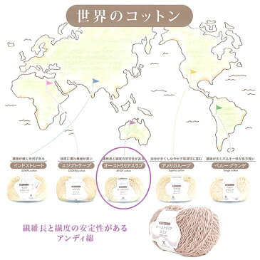 毛糸 ハマナカ コットン 100% / Hamanaka(ハマナカ) 世界のコットン オーストラリアスラブ 春夏