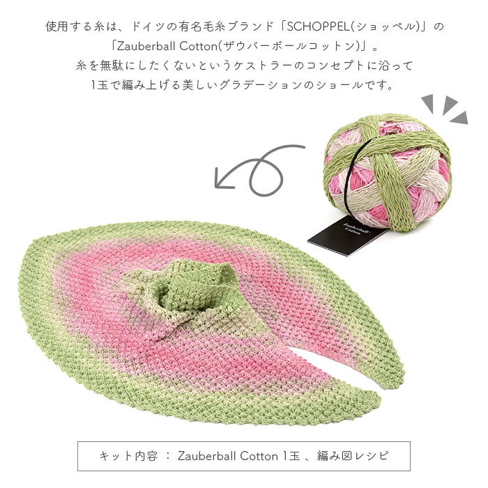 �Ԥ�ʪ ���å� �ӻ� �Ԥ߿� SCHOPPEL(����åڥ�) Zauberball Cotton��Trinity Shawl(�ȥ�˥ƥ����硼��) ���� Bernd Kestler(�٥��ɡ������ȥ顼) �����