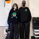 春秋 トレーナー ペア カップル トレーナー メンズ レディース スウェット ペアルック カップル トレーナー 白 黒 長袖 韓国 ファッション トレーナー ス...