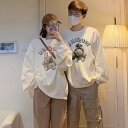 春秋 トレーナー ペア カップル トレーナー メンズ レディース スウェット ペアルック カップル トレーナー 白 黒 長袖 韓国 ファッション トレーナー ス...
