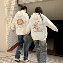 春秋 パーカー ペア カップル パーカー メンズ レディース スウェット ペアルック カップル パーカー 白 黒 ネコ匹 長袖 韓国 ファッション トレーナー ...
