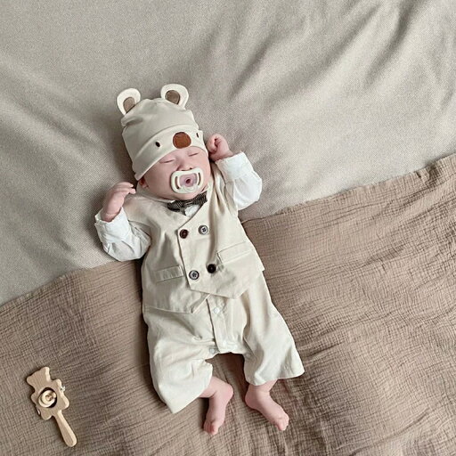 ベビー服 ロンパース フォーマル ロンパース 男の子 長袖 綿100% 新生児 ベビー フォーマル 男の子 ロンパース キッズフォーマル 誕生日 服 結婚式 出産お祝い 退院 100日 お宮参り ハンサム プレゼント 59cm 66cm 73cm 80cm