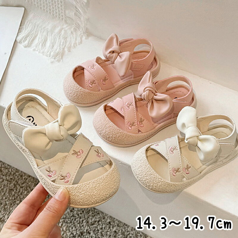 女の子 サンダル ベビー キッズ フォーマル 靴 夏物 子供 サンダルシューズ 滑り止め 可愛い 軽量 幼児用 赤ちゃん マジックテープ 韓国風 サンダル 蝶ネクタイ付き マジックテープ 女子 保育所 七五三 通園