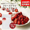 【1000円ポッキリ 送料無料】 フリーズドライイチゴ フレーズホール 20g お試しサイズ 添加物不使用 フリーズドライフルーツ いちご 苺 ストロベリー トッピング 果物 くだもの 製菓材料 お菓子作り 手作り ヨーグルト おやつ チョコレート おつまみ 離乳食 非常食 備蓄