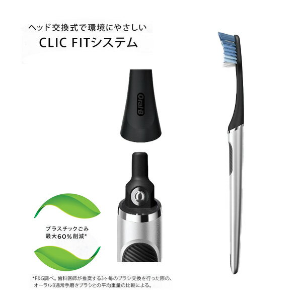 歯ブラシ オーラルB ClicFIT クリックフィット ホワイト ブラック セット購入可能 サステナブル ハブラシ 歯磨き [コンパクト対応商品] 3