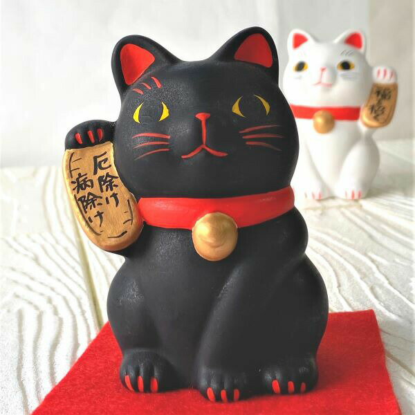 [白小判猫,黒小判猫]　厄除け 病除け 谷中堂 厄除け 病除け 幸せ招く 金運アップ 玄関飾り ギフト 開店祝い お祝い 3