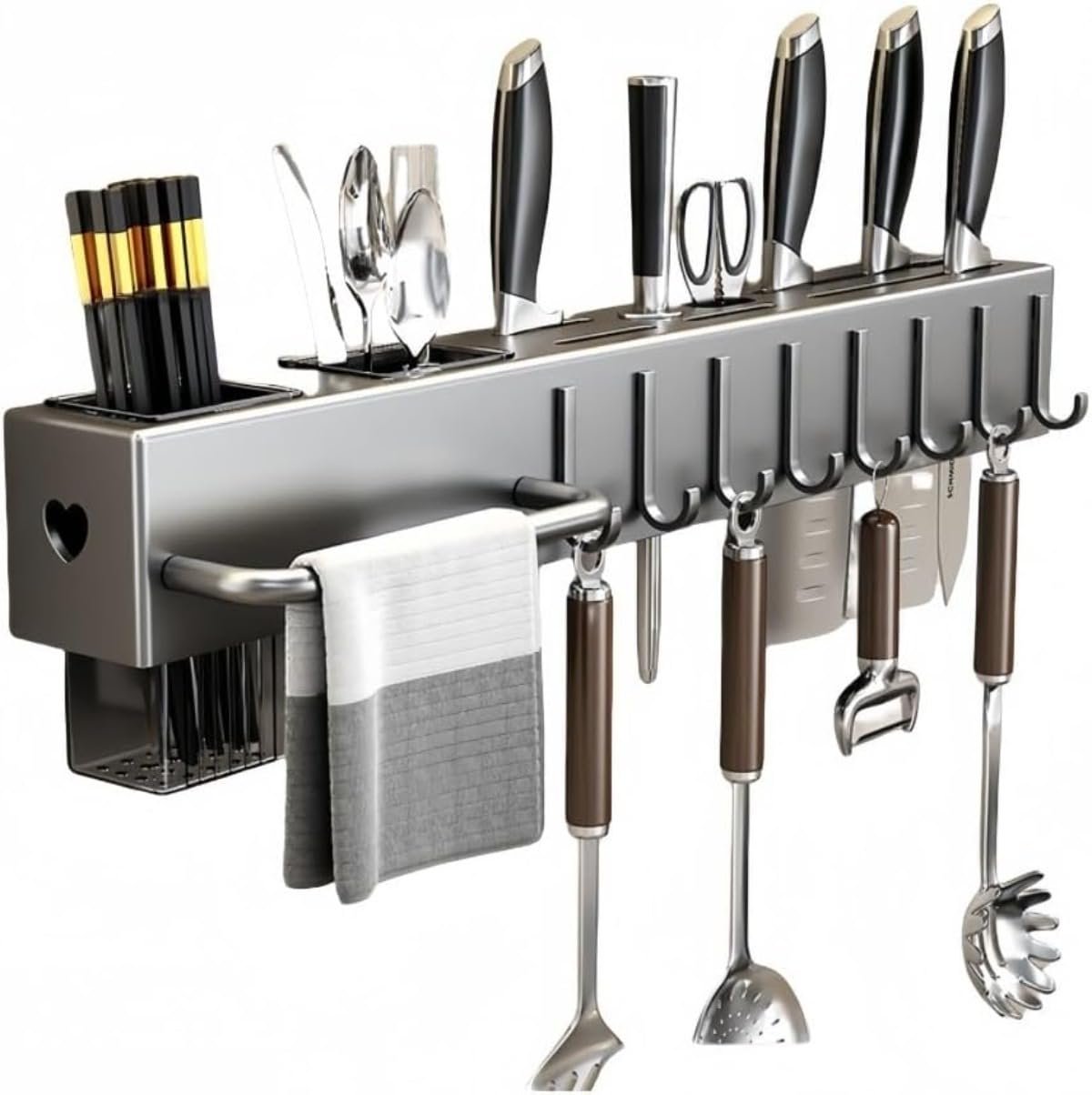 包丁スタンド ナイフスタンド 包丁セット 包丁差し キッチン収納 包丁スタンド まな板スタンド 包丁ケース 省スペース 包丁立て 通気性 多機能 ナイフ包丁/はさみ/お箸スプーン収納 (40cm)