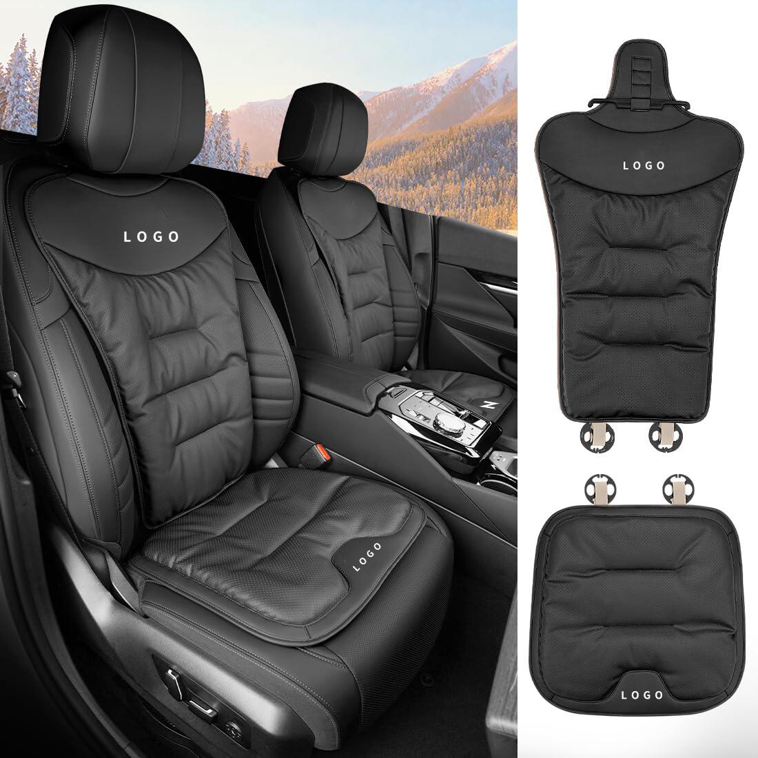 ノア 専用 車 シート クッション 厚型 NOAH ロゴ付き カーシート カバー セット ノア X G S-G 80 90系 クッション 溢れ 車用 シートクッション 冬 座布団 体圧分散 四季汎用 暖かい 快適 通気性 カー アクセサリー 内装 パーツ (ブラック 3枚セット后席用対応)