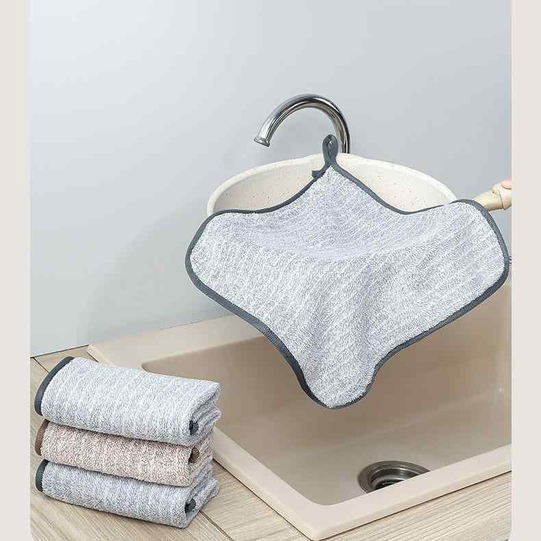 キッチンクロス ストライプ 竹炭繊維 ふきん 食器洗い 厚手 吸水 速乾 吊り下げ 清潔 25×25cm