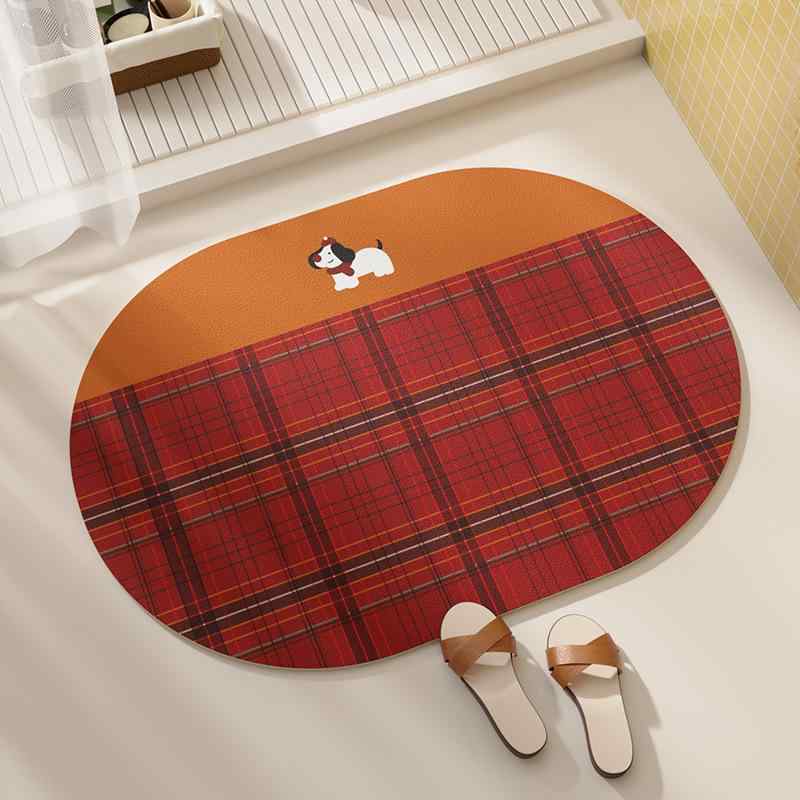 マット 珪藻土 バスマット 浴室足ふきマット トイレマット ドアマット 滑り止め 吸水速乾 ストライプ柄..