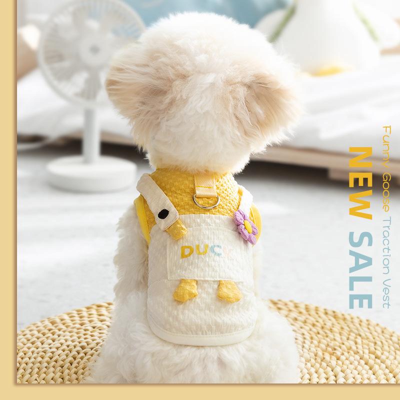 ペット服 小型犬用 春夏 薄手 ベスト 牽引可能 テディ ビション シュナウザー ポリエステル かわいい ..