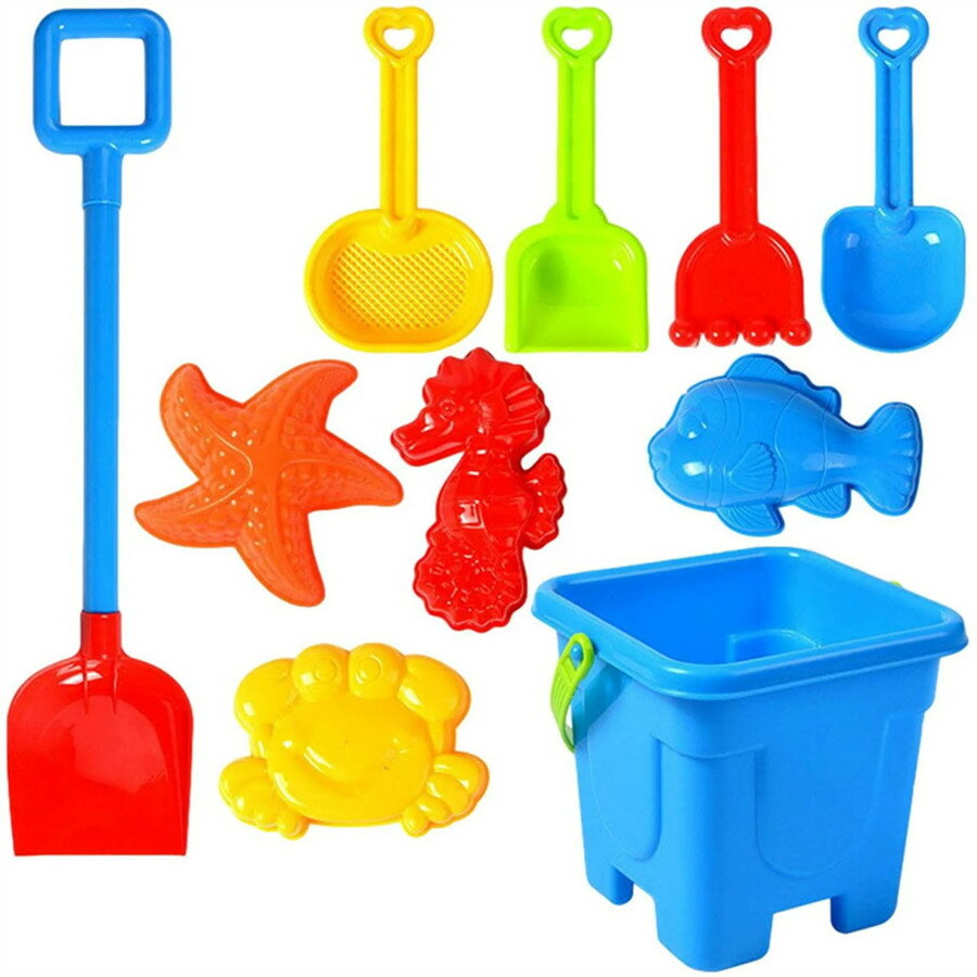「翌日配送」 送料無料　砂遊び カラフルおでかけ砂場セット ビーチおもちゃ 10/11個入り プラスチック 安全無毒 知育玩具 男の子 女の子 園芸 砂 水遊び 雪遊び キッズ ビーチ バケツ お風呂用 ビーチ アウトドア 夏