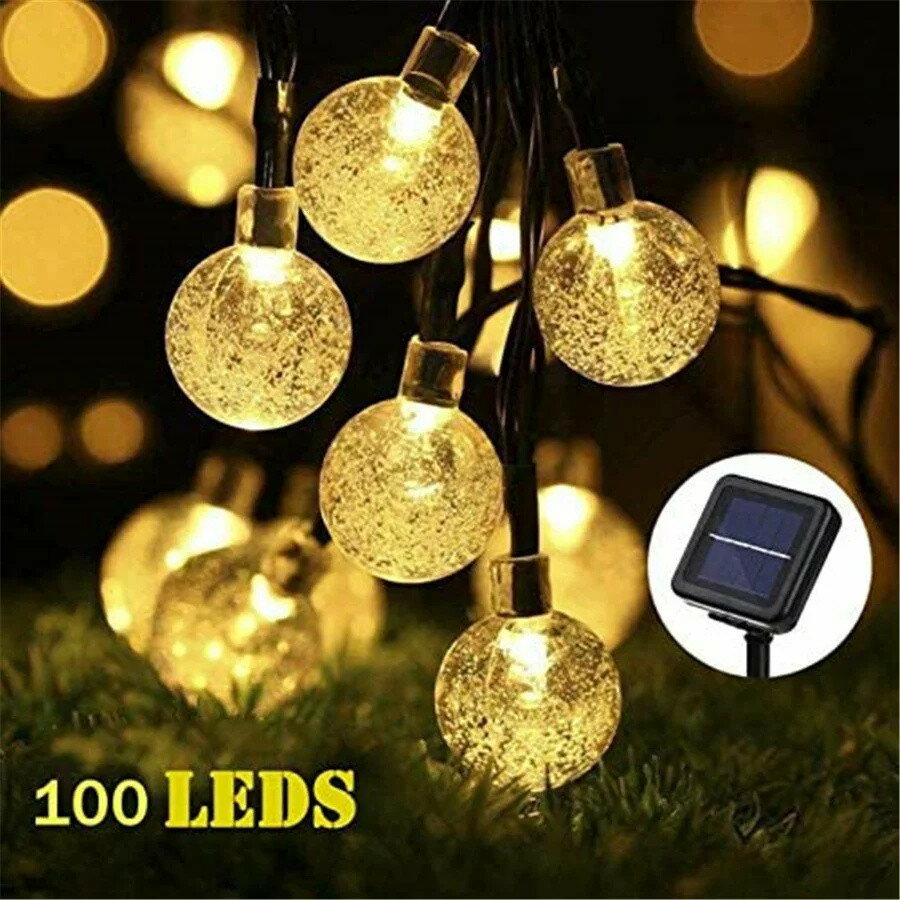 楽天ヤナストアLEDイルミネーション ソーラー LED ストリングライト 12M 100電球 8種類のランプ光模式 夜間自動点灯 ソーラー充電 クリスマス/ハロウィン/パーティー/新年/祝日/結婚式/室外/室内/庭対応 飾りライト ソーラーイルミネーションライト ソーラーライト