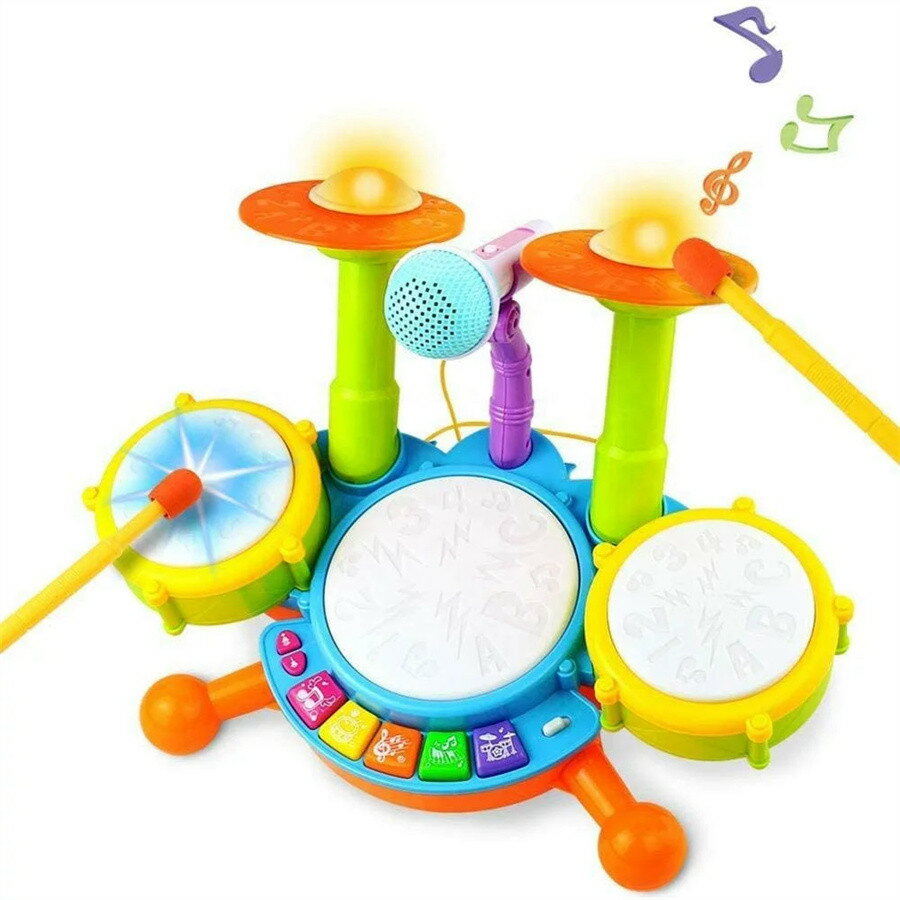ドラムセット おもちゃ 赤ちゃん おもちゃ 楽器 音楽 2ドラムスティック付き 知育玩具 多機能楽器 子供 人気誕生日 こどもの日 プレゼント クリスマス 贈り物 入園お祝い 男の子 1 2 3 4 5 6 歳